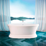 Bain Ultra Balneo Naos 7240 Oval Freestanding 2-Person 59 Gallon Soaker Bathtub with Flat Deck in White - BBNUOFN0N-01