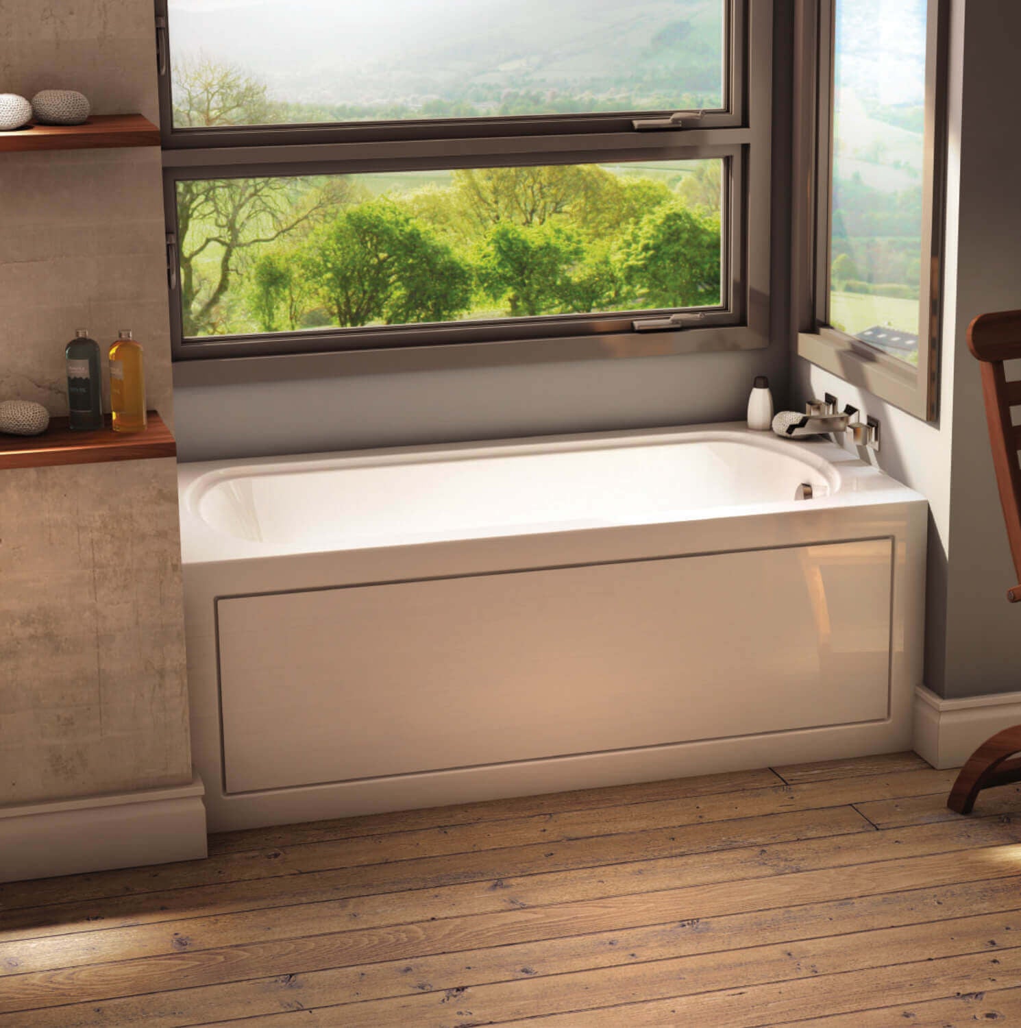 Bain Ultra Meridian Duo 6031 Rectangular Alcove 1-Person 35 Gallon 36 Jet Thermomassuer Bathtub with 1-1/2" Standard Deck Heated Backrest Heated Headrest and Right Waste in White - BMDCRA0RT-01