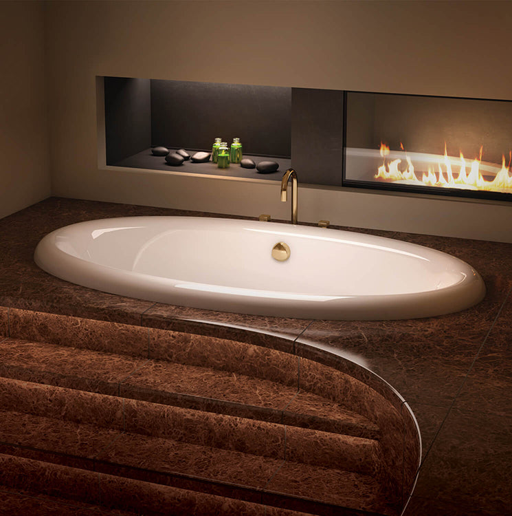 Bain Ultra Meridian 7240 Oval Drop In 2-Person 59 Gallon Soaker Bathtub with Flat Deck in White - BMEUOUN0N-01