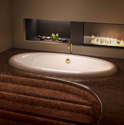 Bain Ultra Meridian 7240 Oval Drop In 2-Person 59 Gallon Soaker Bathtub with Rolled Deck in White - BMEUOUM0N-01