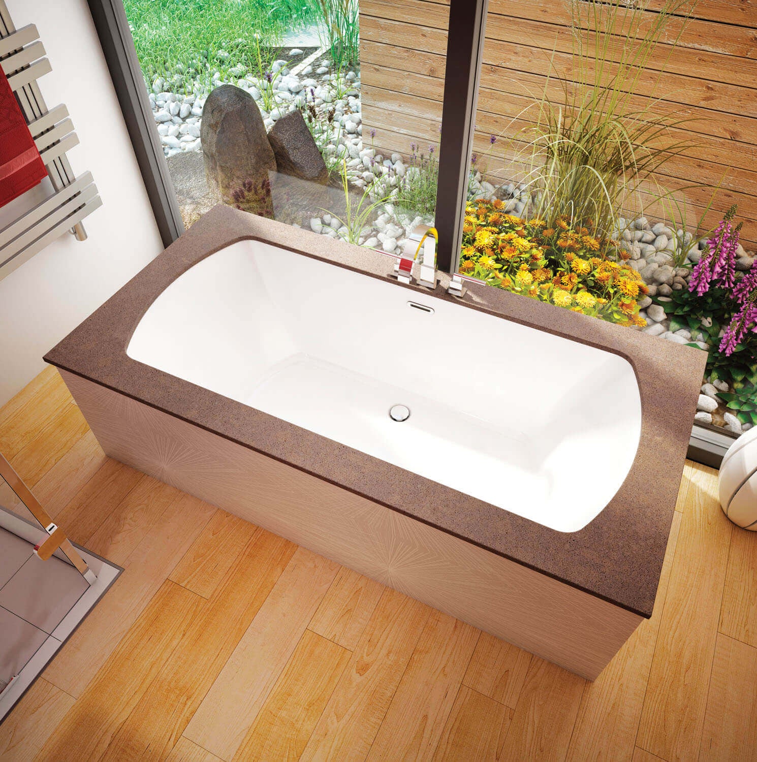 Bain Ultra Monarch 7240 Rectangular Alcove Or Drop In 2-Person 63 Gallon Soaker Bathtub with 1-1/2" Standard Deck in White - BMOURB00N-01