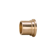 Brass sweat fitting with grooved ridges on one end, 1/2" diameter cylindrical connector.