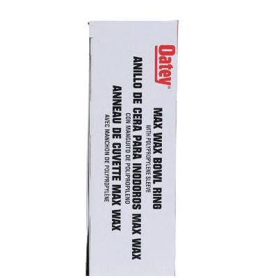 White rectangular box with red "Oatey" branding and black text describing a jumbo wax ring product.
