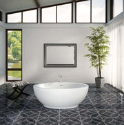 Bain Ultra Opalia 6839 Oval Freestanding 1-Person 51 Gallon 35 Jet Thermomassuer Bathtub with 1-1/2" Standard Deck Heated Backrest and Heated Headrest in White - BOPPOF00T-01