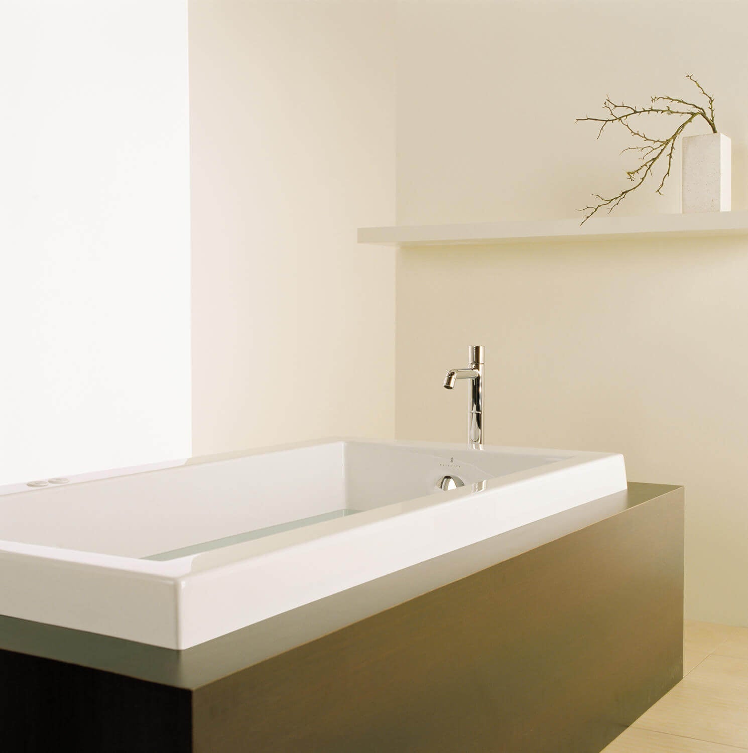 Bain Ultra Origami 6632 Rectangular Alcove Or Drop In 1-Person 49 Gallon Soaker Bathtub with 1-1/2" Standard Deck in Biscuit - BOOIRI00N-02