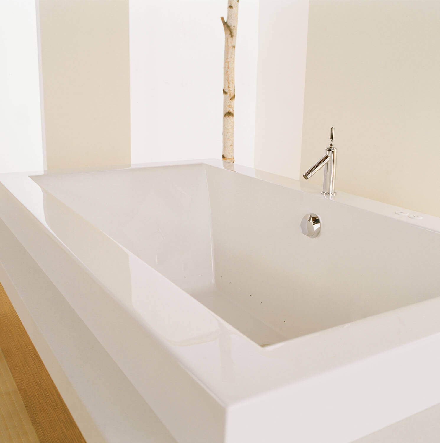 Bain Ultra Origami 7236 Rectangular Alcove Or Drop In 2-Person 64 Gallon 42 Jet Soaker Bathtub with Slim Deck Heated Backrest and Heated Headrest in White - BOOSRI10N-01