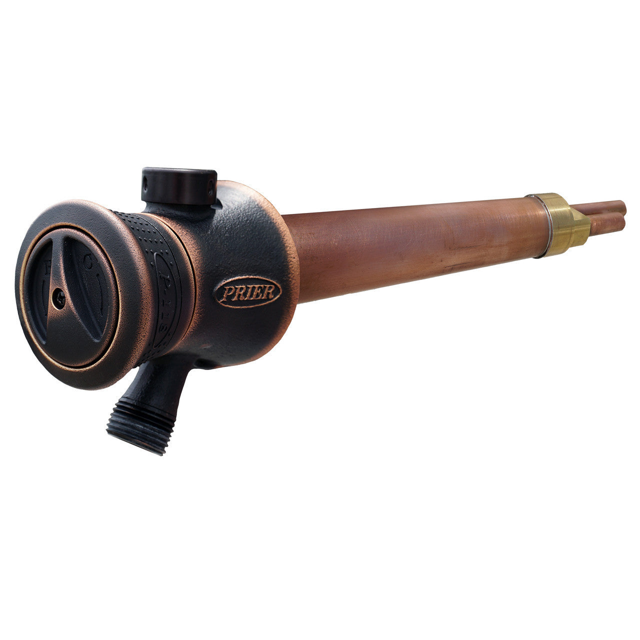 Prier P-118L 6" Single Handle Hot & Cold Mixing Hydrant, Oil Rubbed Bronze; 1/2" Plain Copper Ends