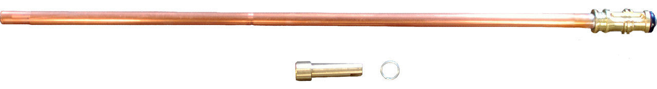 Copper stem with brass fittings and connection ring for E-style faucet replacement.