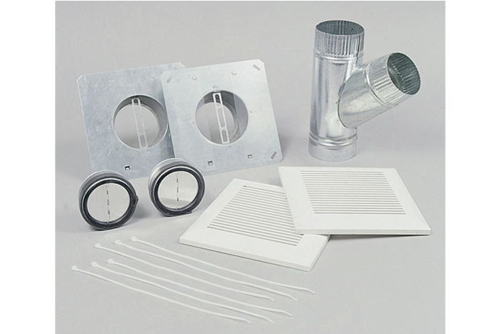 Panasonic Atmosphere Vortex In-line Fan 4" Double Pick-up Kit. Includes (2) ABS Inlet Grilles (2) Backdraft Dampers (12) Clamps (1) Y-Adapter (4" - 4" x 2) - PC-NLF04D