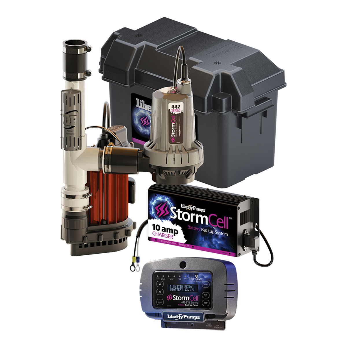 Liberty Pumps 1/3 HP Battery Backup Sump Pump System with 10A Charger