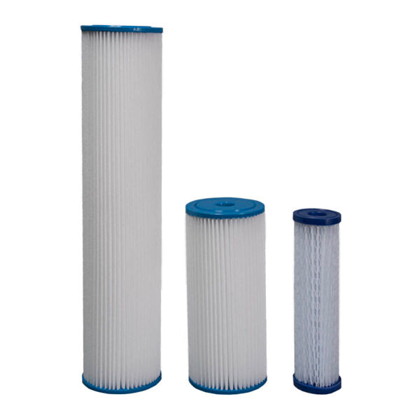 Sterling Water Treatment PP Series 2.5 inch by 10 inch Polyester Pleated Sediment Cartridge, 20 Micron Rating - Case of 24 - PP1020-24