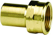 Bronze press-fit adapter with 1-inch connections and threaded female end.
