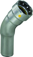 Viega MegaPressG 1-1/2" FTG x Press 45-Degree Elbow in Carbon Steel, Zinc-Nickel Coating - 26121