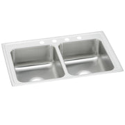 Elkay Celebrity Stainless Steel 33" x 21-1/4" x 7-1/2", 4-Hole Equal Double Bowl Drop-in Sink