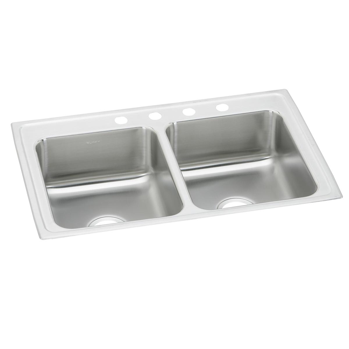 Elkay Celebrity Stainless Steel 43" x 22" x 7-1/8" 1-Hole Equal Double Bowl Drop-in Sink
