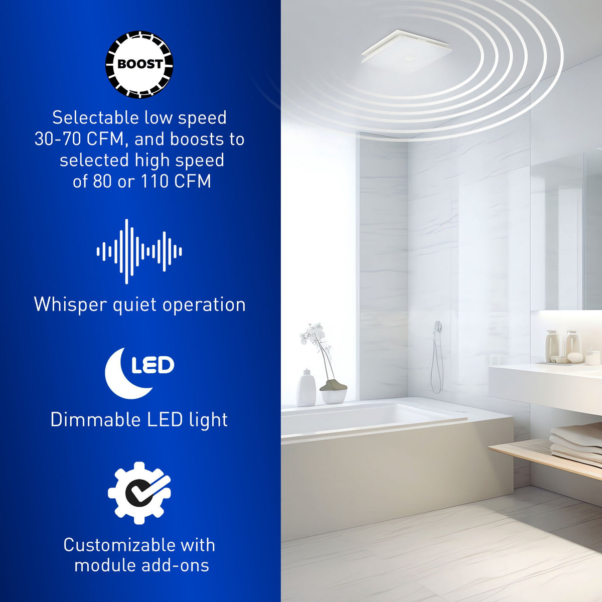 PANASONIC CEILING FANS WhisperGreen Ceiling Mount Exhaust Fan with LED Light