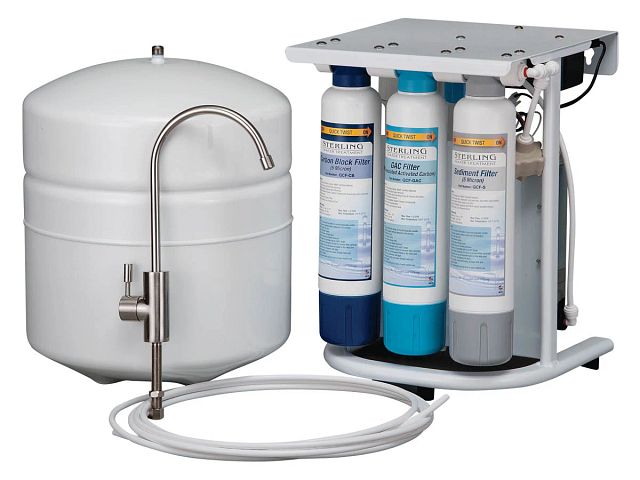 Sterling Water Treatment QCRO Series Quick Change Reverse Osmosis 5-Stage Drinking Water Filtration System with Booster Pump, 50GPD - QCRO-50-PUMP