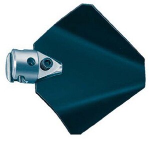 Steel grease cutter auger head with 2.5 inch diameter cone-shaped blade and metal coupling attachment.