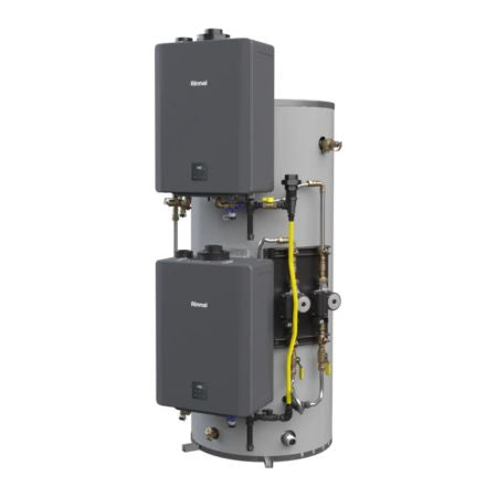 Rinnai CHS HCX Series 398,000 BTU Indoor Natural Gas Vertical Hybrid Water System with 119 Gallon Tanks - CHS398100HCXVIN