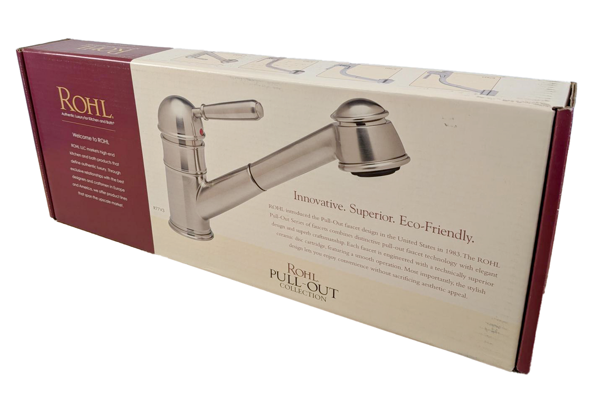 CLOSEOUT ROHL 1.8 GPM Single Hole Pull-Out Kitchen Faucet - Chrome