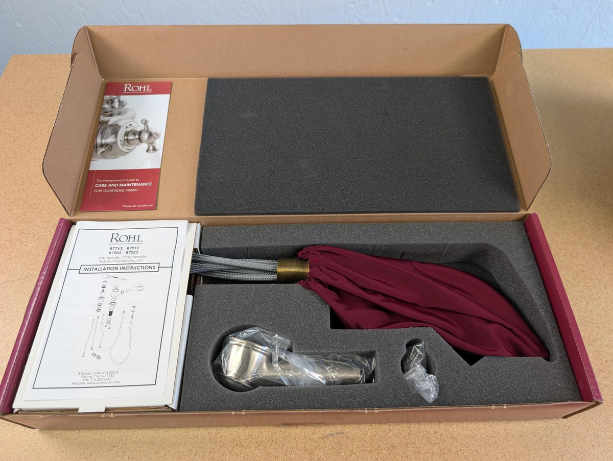 CLOSEOUT ROHL 1.8 GPM Single Hole Pull-Out Kitchen Faucet - Chrome