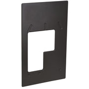 Black rectangular wall bezel with centered rectangular cutout and mounting brackets.
