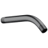 Black stainless steel curved shower arm with angled connector fitting.