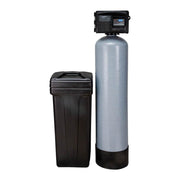 Sterling FEST60 water softener system with tall gray resin tank, black brine tank, and digital control head with display.