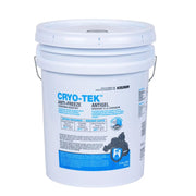White 5-gallon bucket of Cryo-Tek antifreeze with blue label and metal handle.
