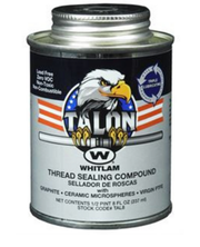 Whitlam Talon PTFE pipe thread compound in metal can with eagle logo and American flag design.