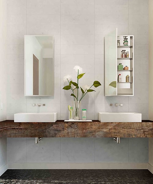 Electric Mirror SIM-2340-LT Simplicity Mirrored Cabinet Left Hinge