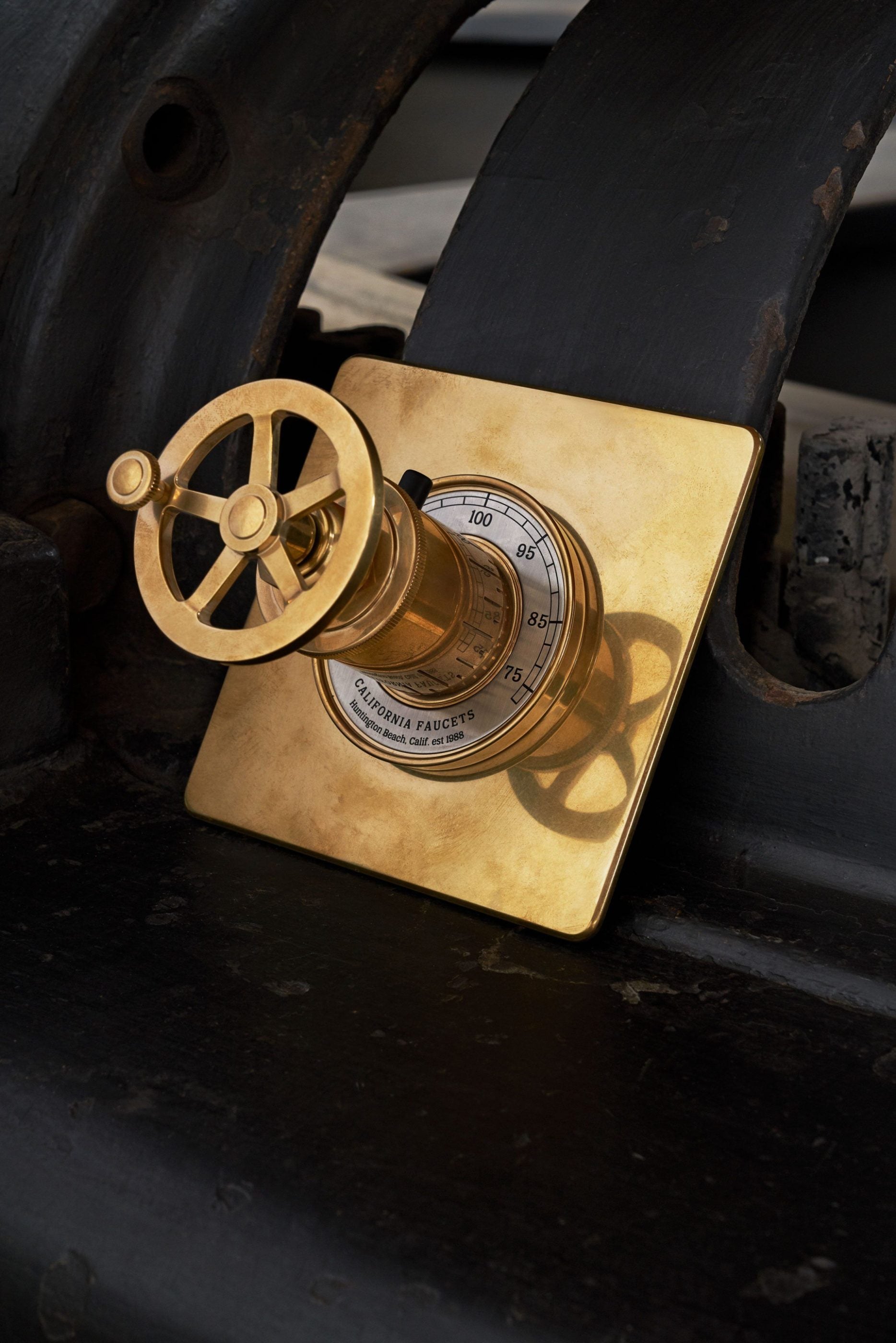 California Faucets Steampunk Bay StyleTherm 3/4" Thermostatic Trim Only in Satin Brass - TO-THQN-85W-SB