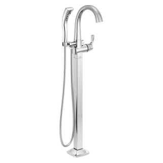 Delta Stryke Floor Mounted Roman Tub Filler w/ Diverter & Hand Shower - Less Handle