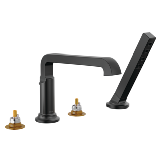 Delta Tetra Deck Mounted Roman Tub Filler w/ Diverter & Hand Shower - Less Handle