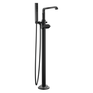 Delta Tetra Floor Mounted Roman Tub Filler w/ Diverter & Hand Shower - Less Handle