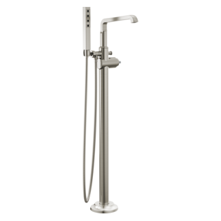 Delta Tetra Floor Mounted Roman Tub Filler w/ Diverter & Hand Shower - Less Handle