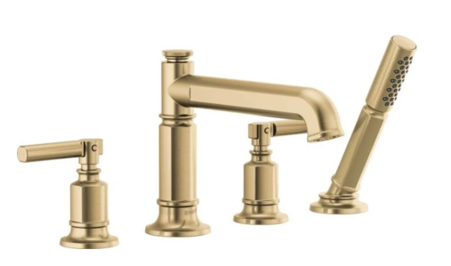 Delta Invari Deck Mounted Roman Tub Filler with Diverter & Hand Shower
