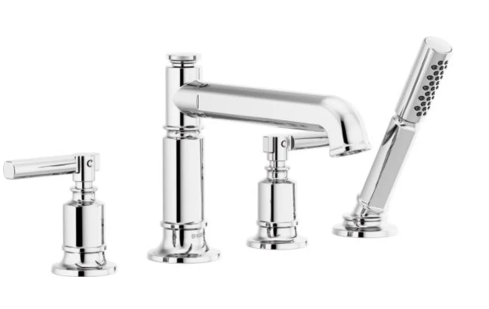 Delta Invari Deck Mounted Roman Tub Filler with Diverter & Hand Shower