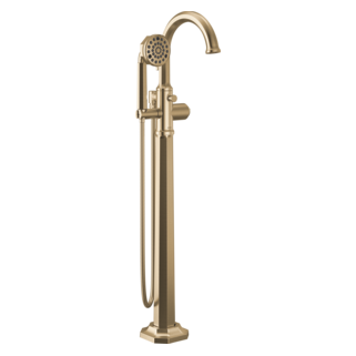 Delta Beauclere Floor Mounted Roman Tub Filler w/ Diverter & Hand Shower - Less Handle