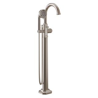 Delta Beauclere Floor Mounted Roman Tub Filler w/ Diverter & Hand Shower - Less Handle
