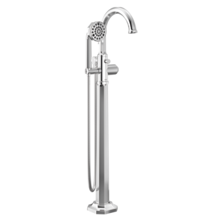 Delta Beauclere Floor Mounted Roman Tub Filler w/ Diverter & Hand Shower - Less Handle