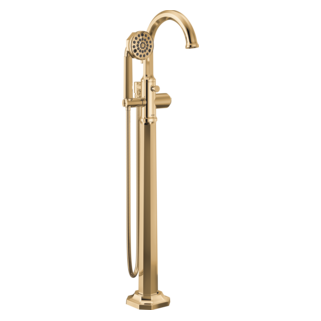 Delta Beauclere Floor Mounted Roman Tub Filler w/ Diverter & Hand Shower - Less Handle