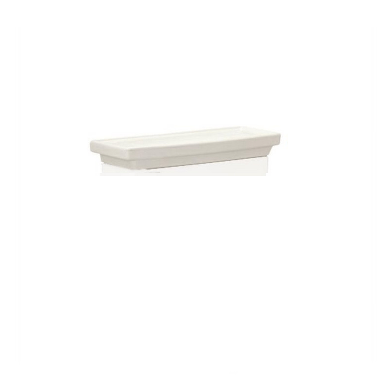 White ceramic Toto toilet tank lid with curved edges and flat top surface.
