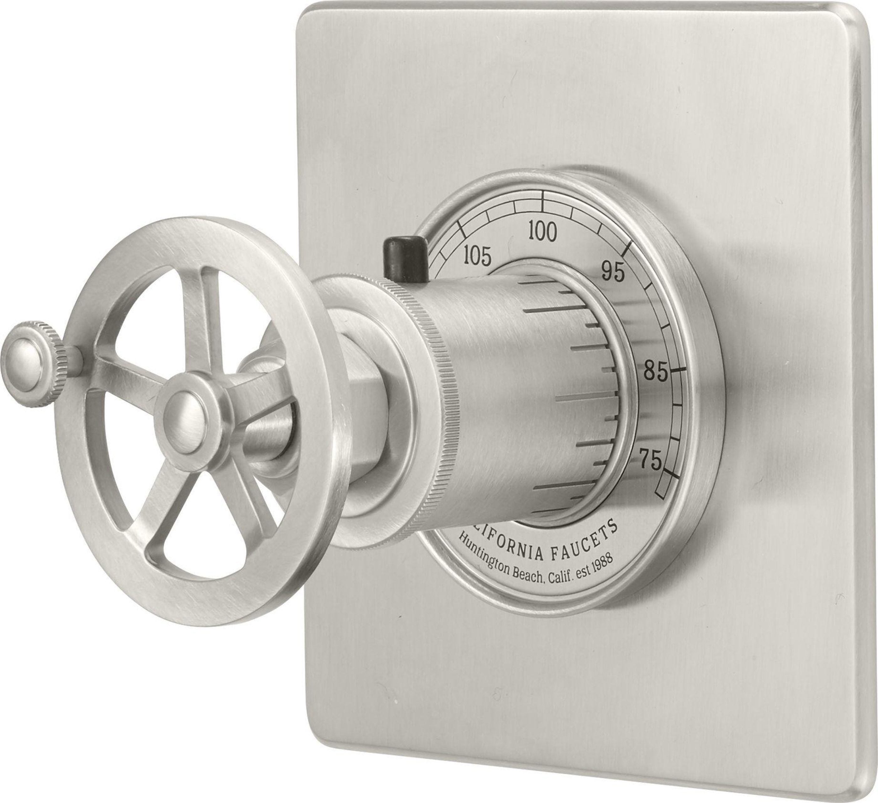 California Faucets Steampunk Bay StyleTherm 3/4" Thermostatic Trim Only in Satin Brass - TO-THQN-85W-SB