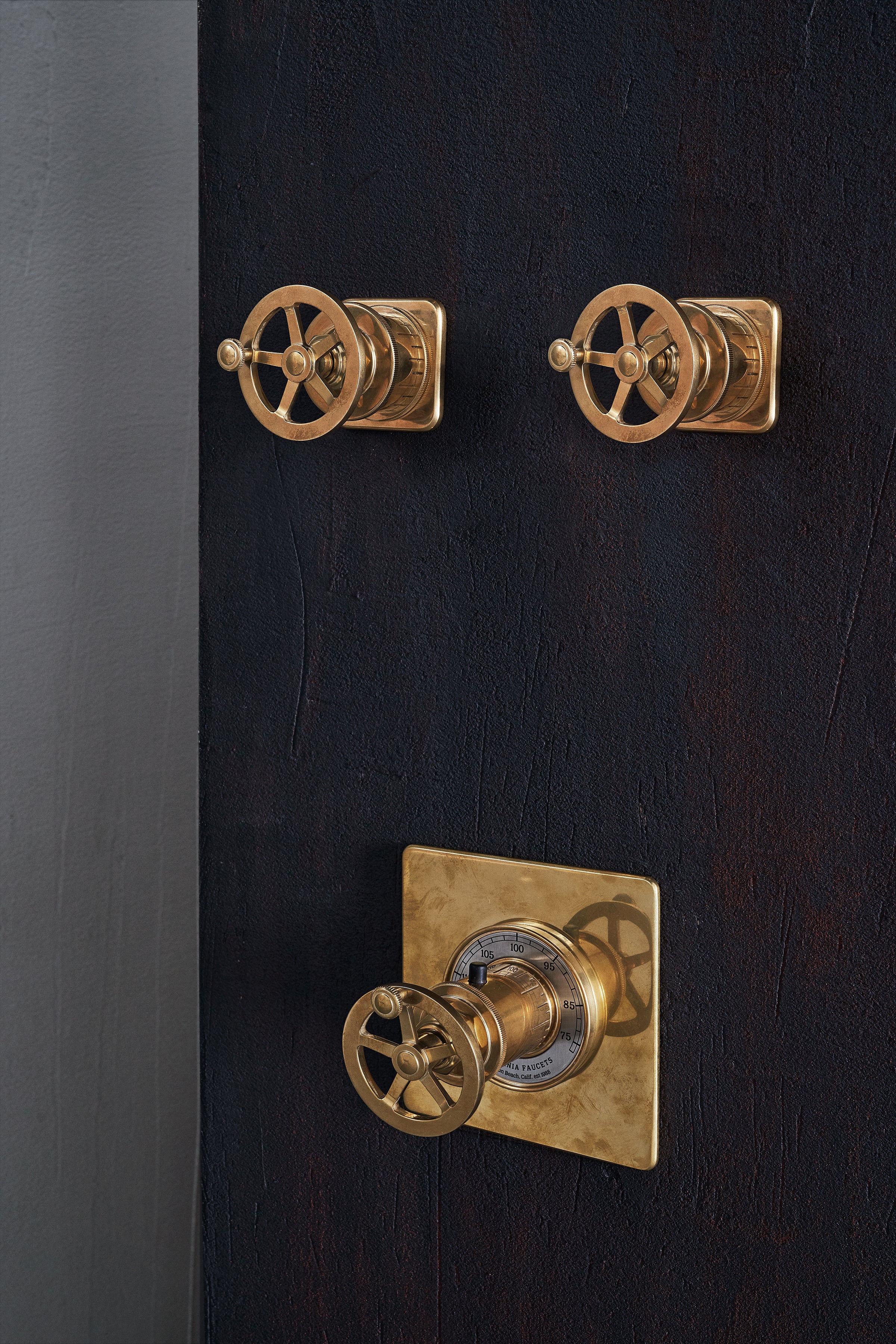 California Faucets Steampunk Bay StyleTherm 3/4" Thermostatic Trim Only in Satin Brass - TO-THQN-85W-SB