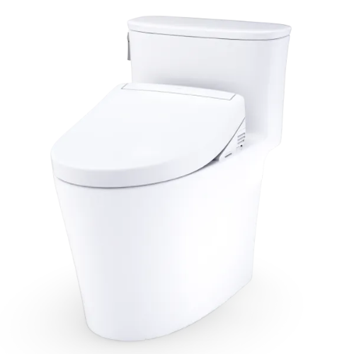TOTO Aurora One Piece Skirted & Elongated Toilet 1.28 GPF with S7A Bidet Seat & Autoflush - Cotton