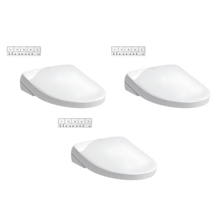Toto S7 Bidet Seat, Auto-Flush Ready with Remote - Elongated in Cotton White - 3 pack