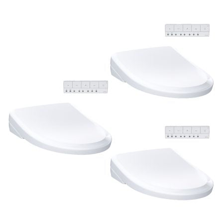 Toto S7A Bidet Seat with Remote - Classic Elongated in Cotton White - 3 pack
