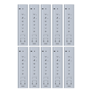 Ten silver Toto WASHLET S500 remote controls with mounting brackets, arranged in two rows of five.