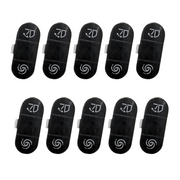 Ten black Toto auto flush replacement buttons with flush and spiral icons arranged in two rows.